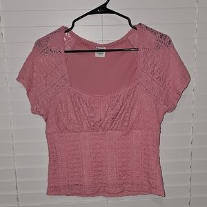 Pink Lace Women Top